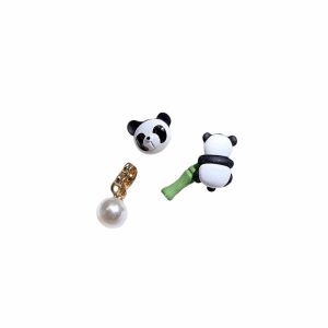 Boucles d'Oreilles Panda Bambou